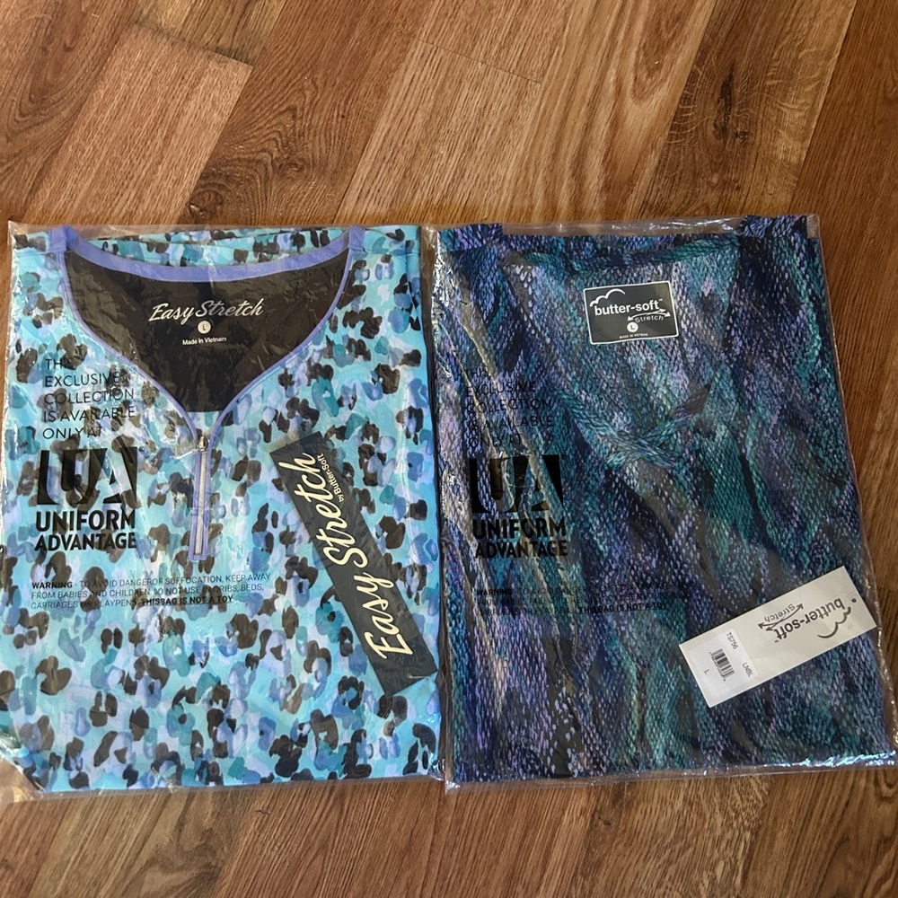 Uniform Advantage Easy Stretch Patterned Scrub Top - image 1